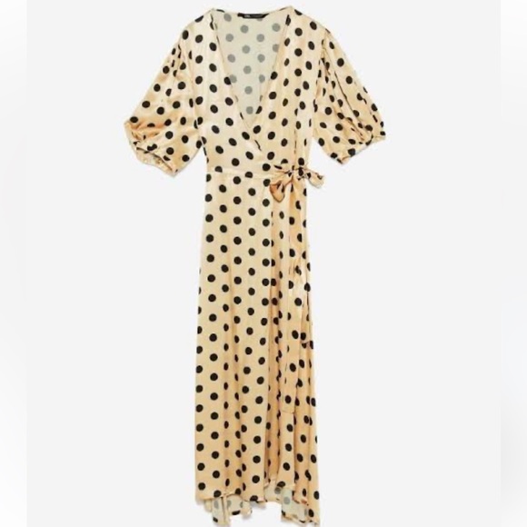 Zara maxi wrap polka dot dress - Picture 7 of 9